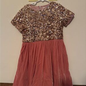 Pink Sequin Top Dress